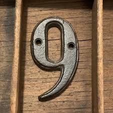 Cast Iron House Street Address Number 9 Rustic Craft Indoor ...
