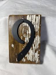 Rustic Reclaimed Wood House Number with Black Aluminum ...