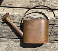 Large Painted distressed metal watering can Floral theme | eBay