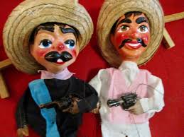 MEXICAN Marionette String Puppets Plastic feet, Hands, Guns ...