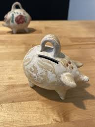 Vintage Set Of 3 - 1930s Handmade Hand Painted Ceramic Piggy ...