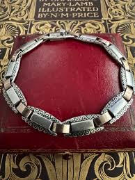 Antique Silver Niello Bracelet - Etsy