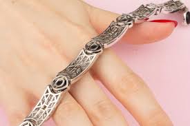 Diamond Bracelet with Onyx Art Déco Design by Ella Gafter ...