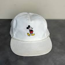 Disney | Accessories | Vintage Disney Mickey Mouse Hat Baseball Cap White Adjustable Rope Strap Back | Poshmark
