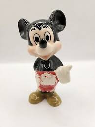 MICKEY MOUSE VINTAGE PAINTED CERAMIC STATUE 16cm WALT DISNEY FIGURAL MICKEYMOUSE | eBay