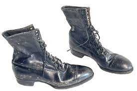 Antique Victorian Child's Black Leather Lace up Shoes | eBay