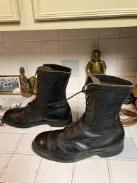 GICB 1981 MILITARY USA BLACK LEATHER LACE UP ENGINEER BOSS ...