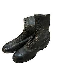 Friedman Shelby Branch Victorian Boots Black Leather 1900's ...