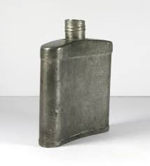 Antique 1904 SOLDIER'S HIP FLASK SKS Zinn Engraved ...