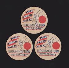 Vintage Pure Fresh MILK BOTTLE CAP Liner/inserts Lot/3 W ...