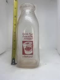 Vintage Half Pint Milk Bottle PET Dairy Products Ice Cream Advertising Glass | eBay