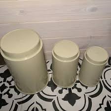 Vintage Mid Century Modern |Set of 3| Green Beige Plastic Canisters Circa 1970s | eBay