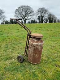 Milk Churn*Steel 10 Gallon With Lid And Trolley** | eBay UK