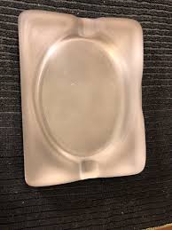 Vintage Mid Century Modern Large Heavy White Frosted Ashtray ...