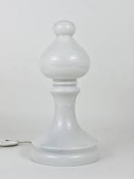 White Glass Bishop Chess Lamp from Ivan Jakes ...