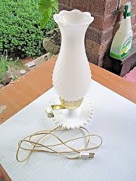 Vintage Hobnail Milk Glass Finger Electrical Lamp-nice! | eBay