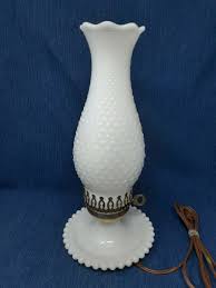 Vintage Hobnail Milk Glass Lamp | eBay