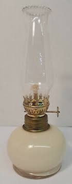 Vintage Lamplight Farms Mini Ivory Colored Glass Oil Lamp 8" Made in Italy | eBay