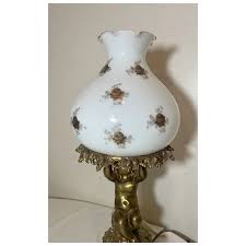 Antique gold gilded metal glass figural nude cherub putti ...