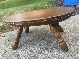 Vintage solid wood foot stool rest plant stand | eBay