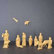 Nativity Set Mini 1960s Plastic German 14 Figurines Storage ...