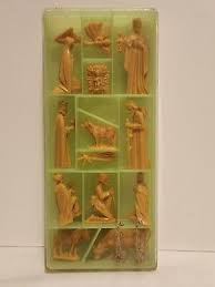 Old Miniature German Plastic Christmas Nativity Scene In Case | eBay