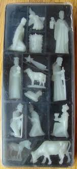 VINTAGE 50s 60s B SHACKMAN NY - GLOW IN THE DARK NATIVITY SET IN BOX HONG KONG | #1897747177