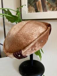 50s Ladies Fawn Gold Vintage Pillbox Hat With Net / 50s ...