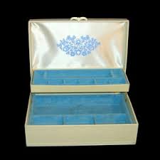 Unusual Mandela Jewelry Box - With Bright Blue Felt - Floral ...