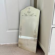 Vintage Frameless Etched Floral Beveled Glass Wall Mirror, Art Deco Era Etch Mirror, 1930's Wall Mirror - Etsy