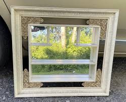 Vintage Wooden Mirrored Shadow Box Wall Display Shelves ...