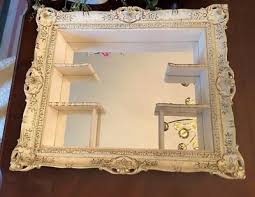 Antique Victorian Ornate Wooden Mirror With Display Shelves ...