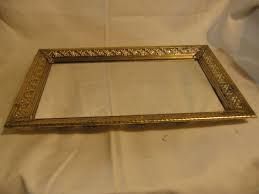 vintage gold tone filligre design mirror vanity tray 15 x 10 ...