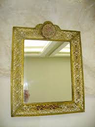 Elegant Vintage Large Brass Filigree With Tapestry Medallion ...