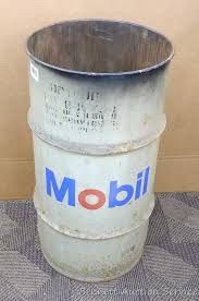 Vintage Mobile Oil 30 gallon drum is approx 27" x | Proxibid