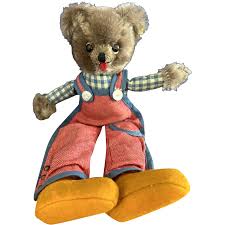Vintage 11" Mohair Dangly Body Teddy Bear Doll with Shoebutton Eyes. For Sale at Ruby Lane