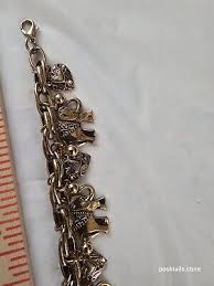 Hearts And Elephants Antique Gold Tone Up To 9 Inch ...