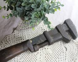 Vintage Thef Co Pipe Wrench Steel Wrench Steel & Wood Vintage Tool Home Garden Vintage Tool - Etsy