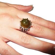 Natural Jade Ring 925 Sterling Silver Size 6 1/2, Handmade ...