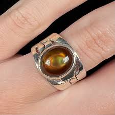 Vintage Mexican Fire Agate Ring in Sterling Silver, c.1990s ...