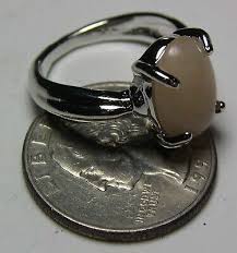 4 Brazil 100% Natural Oval Cab Light Peach Aventurine Gemstone Ring Size 7.5 | eBay