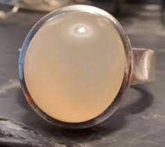 Vintage Hallmarked Solid Silver, Moonstone Ring. UK Ring Size P - Etsy