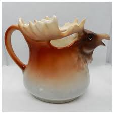 Antique Austrian Moose Head or Stag Head Creamer Pitcher. For Sale at Ruby Lane