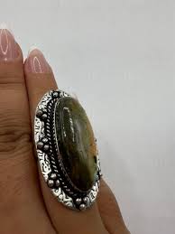 Vintage Large Labradorite Rainbow Moonstone Stone Silver Ring – Nemesis Jewelry NYC