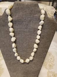 Genuine white baroque pearl necklace 20" White statement ...