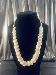 Cream Color Lentil Bead Necklace Bookended by Matching ...