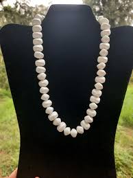 Vintage Czech Necklace Chunky White Roundel Beads Plastic ...