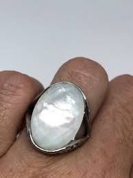 Vintage Mother of Pearl 925 Sterling Silver Ring - Etsy