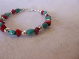 Genuine Turquoise And Red Coral Nuggets Native American ...