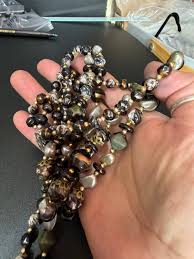 Vintage Plastic Black Grey Faux Pearl Triple Strand 3 Row Collar Choker Necklace 1960s Mid Century Modern 43cm - Etsy UK